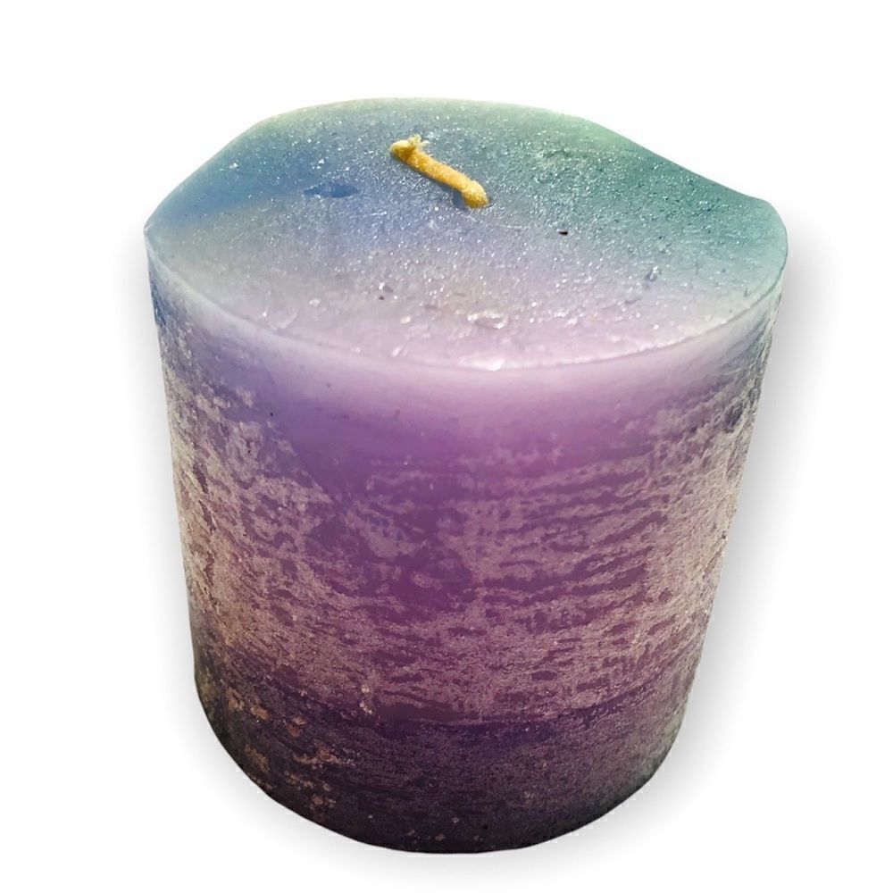Handcrafted Timber Scented Candle (Purple/Blue/Green)